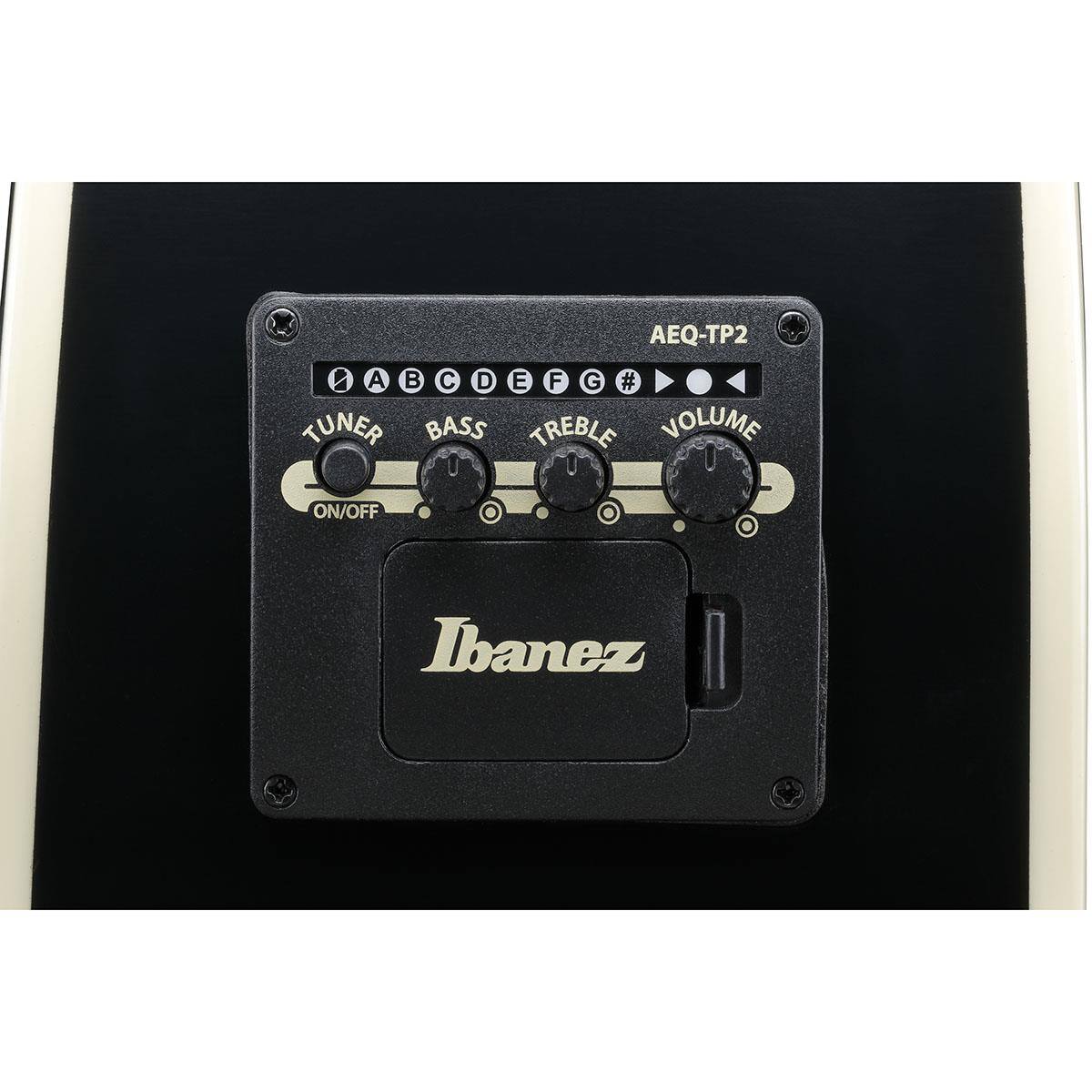 AEQ-TP2  
A B C D E F G #  
TUNER BASS TREBLE VOLUME ON/OFF  
Ibanez