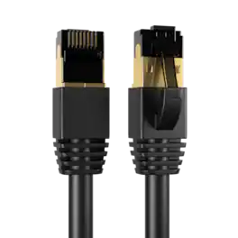Cables Direct Online - Cat8 Ethernet Cable 7FT, 40Gbps High-Speed RJ45 Shielded Copper Cord for Router, PC & Gaming - Black