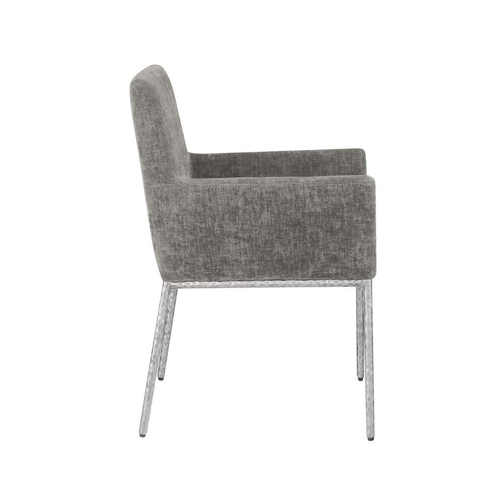 Alt View 3. Meridian Furniture - Reeves Grey Chenille Fabric Dining Chair, Set of 2 - Grey.