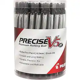 Pilot - Precise V5 RT Retractable Rollerball Pens, Extra Fine Point, Ink, 30/Pack - Black