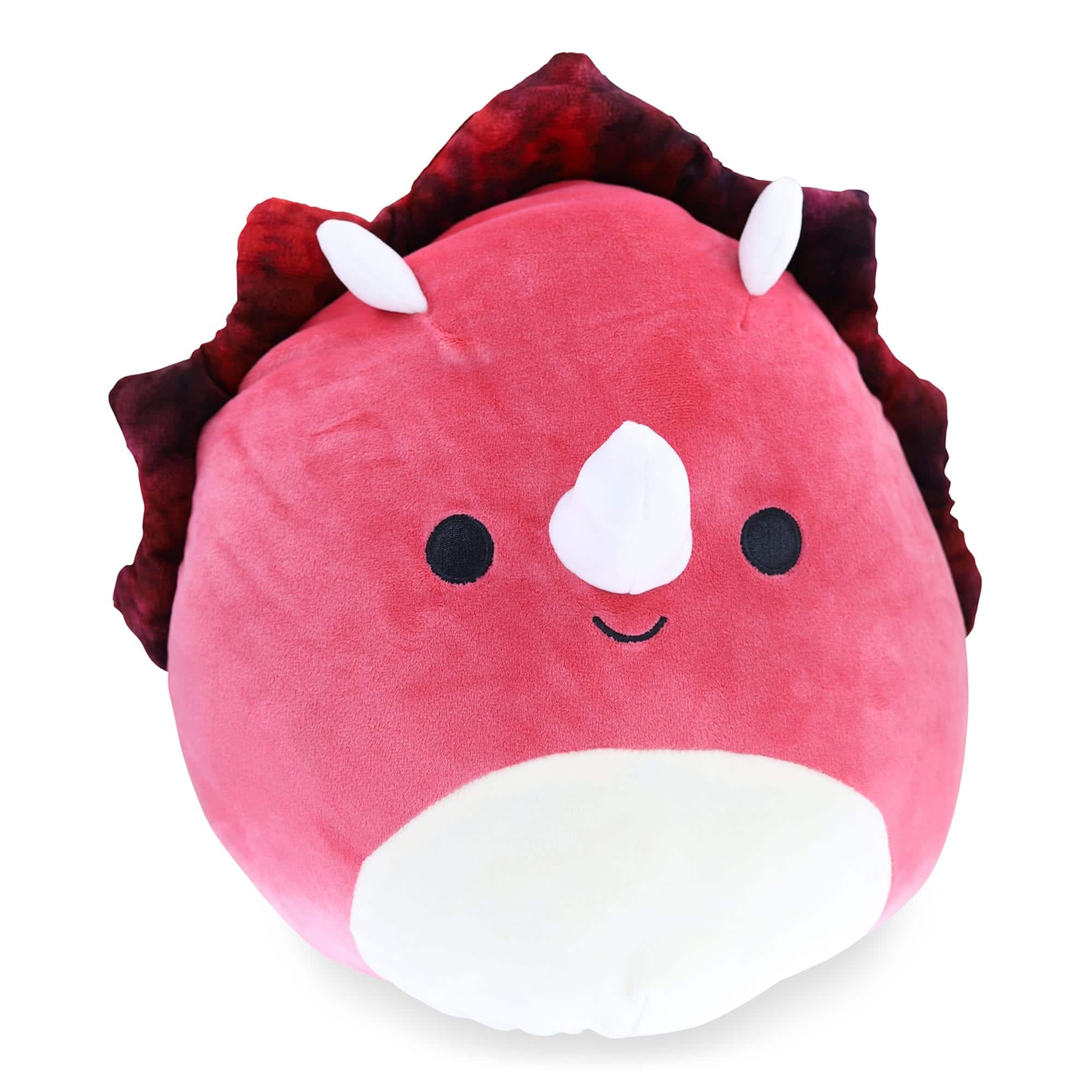 Kellytoy - Squishmallow 12 Inch Flip-A-Mallow Plush | Tristan Triceratops / Chuey T-Rex - Pink