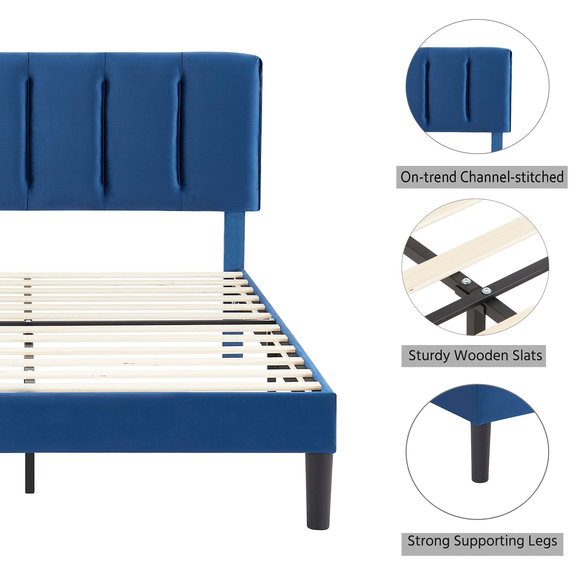 - On-trend Channel-stitched
- Sturdy Wooden Slats
- Strong Supporting Legs