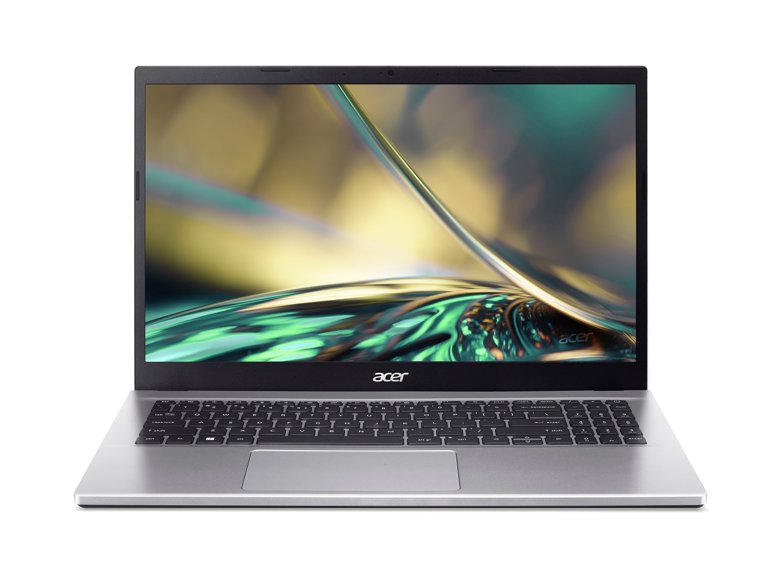 Front. Acer - Aspire 3 15.6" Refurbished Laptop - Intel Core i5-1235U with 8GB Memory and 256GB Solid State Drive - Pure Silver.