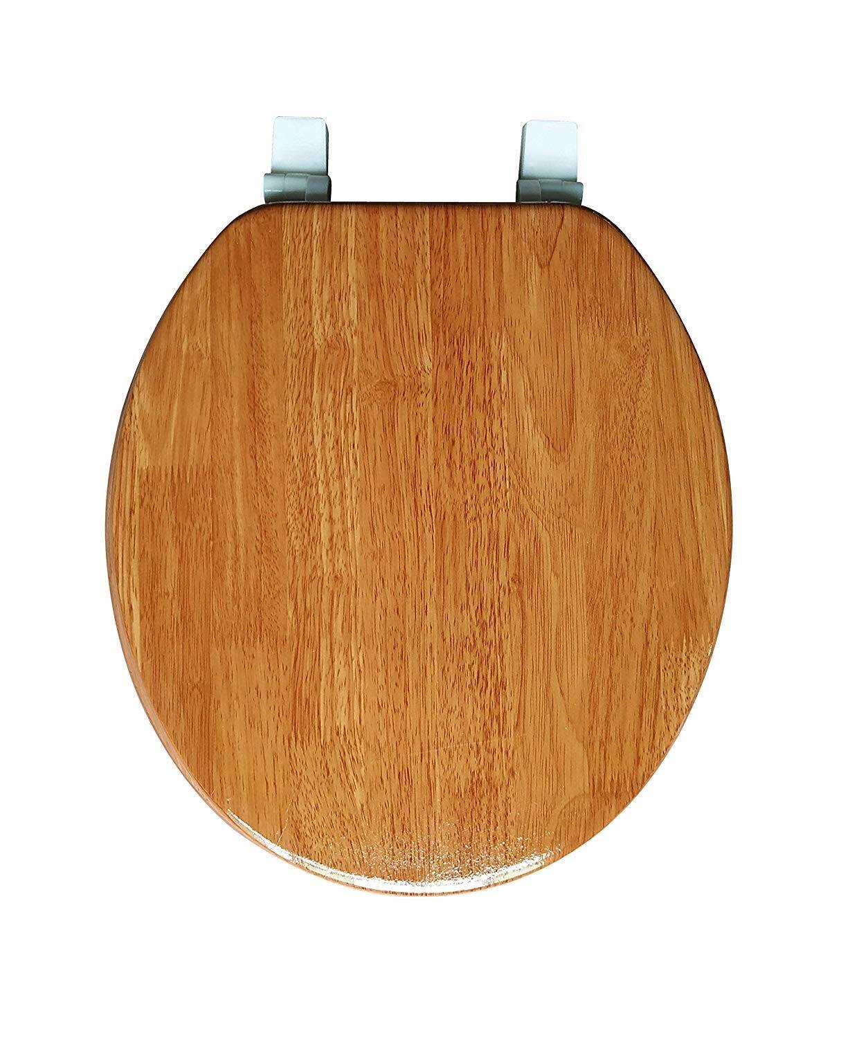 Back. J&V TEXTILES - Marble Round Toilet Seat - Wooden.