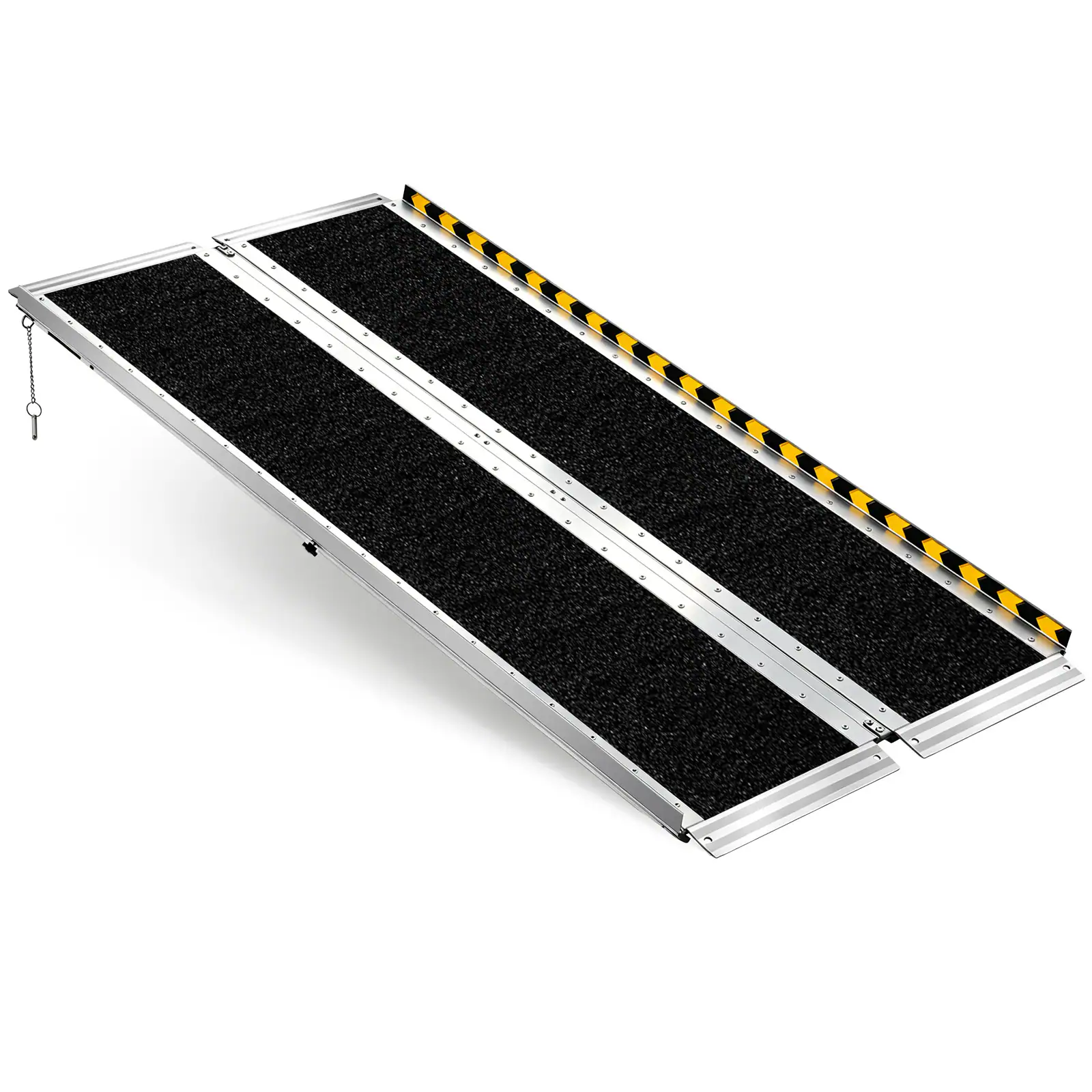 Alt View 5. VEVOR - Portable Wheelchair Ramp, 5FT, Non-Slip Aluminum Folding Handicap Ramp for Wheelchair, 800 lbs Capacity - Silver;Black.