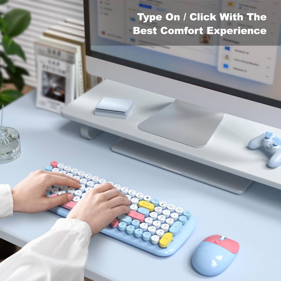 Live At Space Wireless And Mouse Usb hz Full Size Typewriter Cute Cat ...