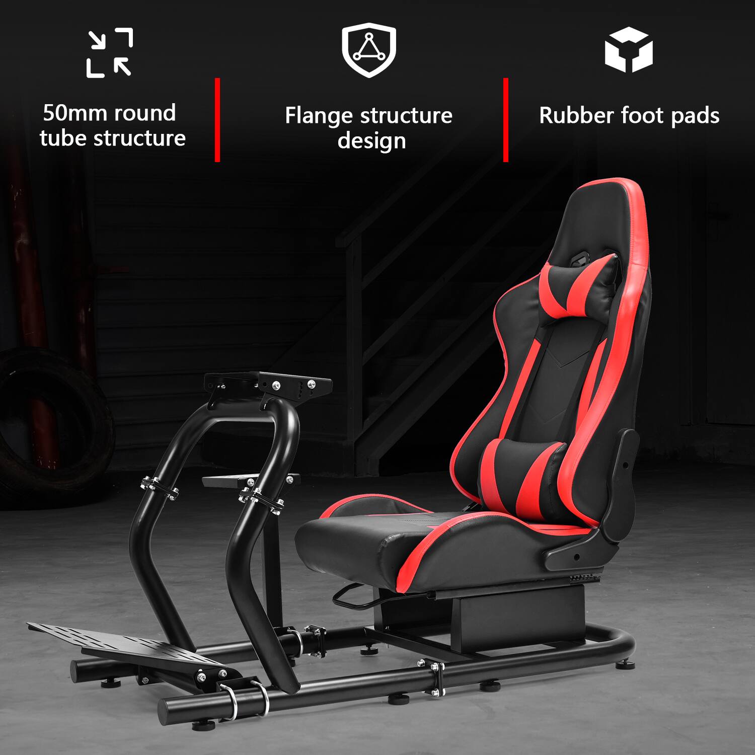 Dardoo 50mm Adjustable Racing Cockpit With Red Seats, Suitable For ...