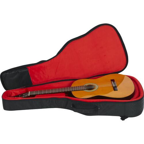 Alt View 2. Gator - Transit Series Resonator and Classical Guitar Gig Bag with Rigid Internal Frame and Weather-Resistant Exterior - Charcoal Black.