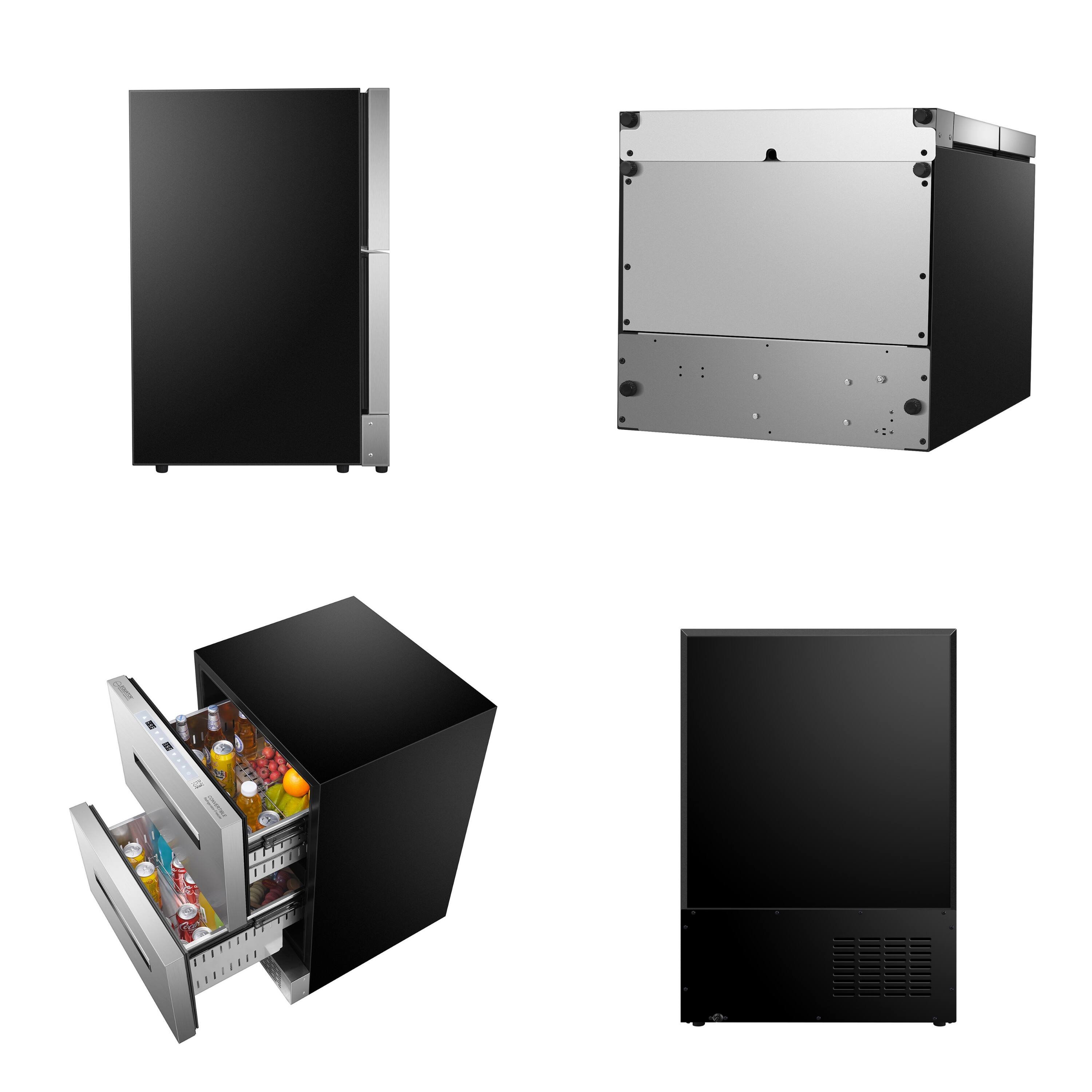 Alt View 8. Equator - Equator 24" 5.3 cf. Indoor Outdoor Refrigerator | Dual Zone CONVERTIBLE Freezer Drawer Refrigerator Built in/FS IPX4 - Stainless Steel.