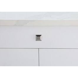 Elegant Decor - Cecil 1.3" Square Knob Multipack (Set of 10) - Brushed Nickel