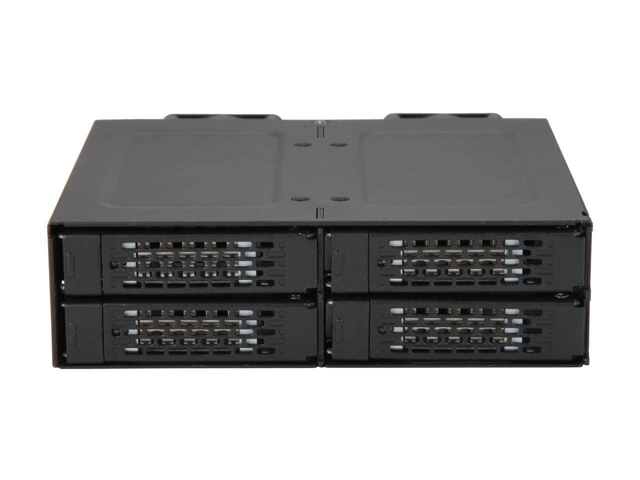 Alt View 1. Icy Dock - ICY DOCK ToughArmor MB699VP-B Rugged Full Metal 4 Bay 2.5" NVMe U.2 SSD Mobile Rack For External 5.25" Bay.