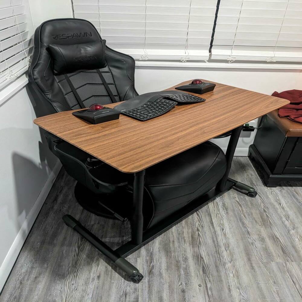 Alt View 5. Pefilos - Height Adjustable Computer Desk Sit to Stand Rolling Notebook Table -Natural, Office Furniture, Desk - Brown.