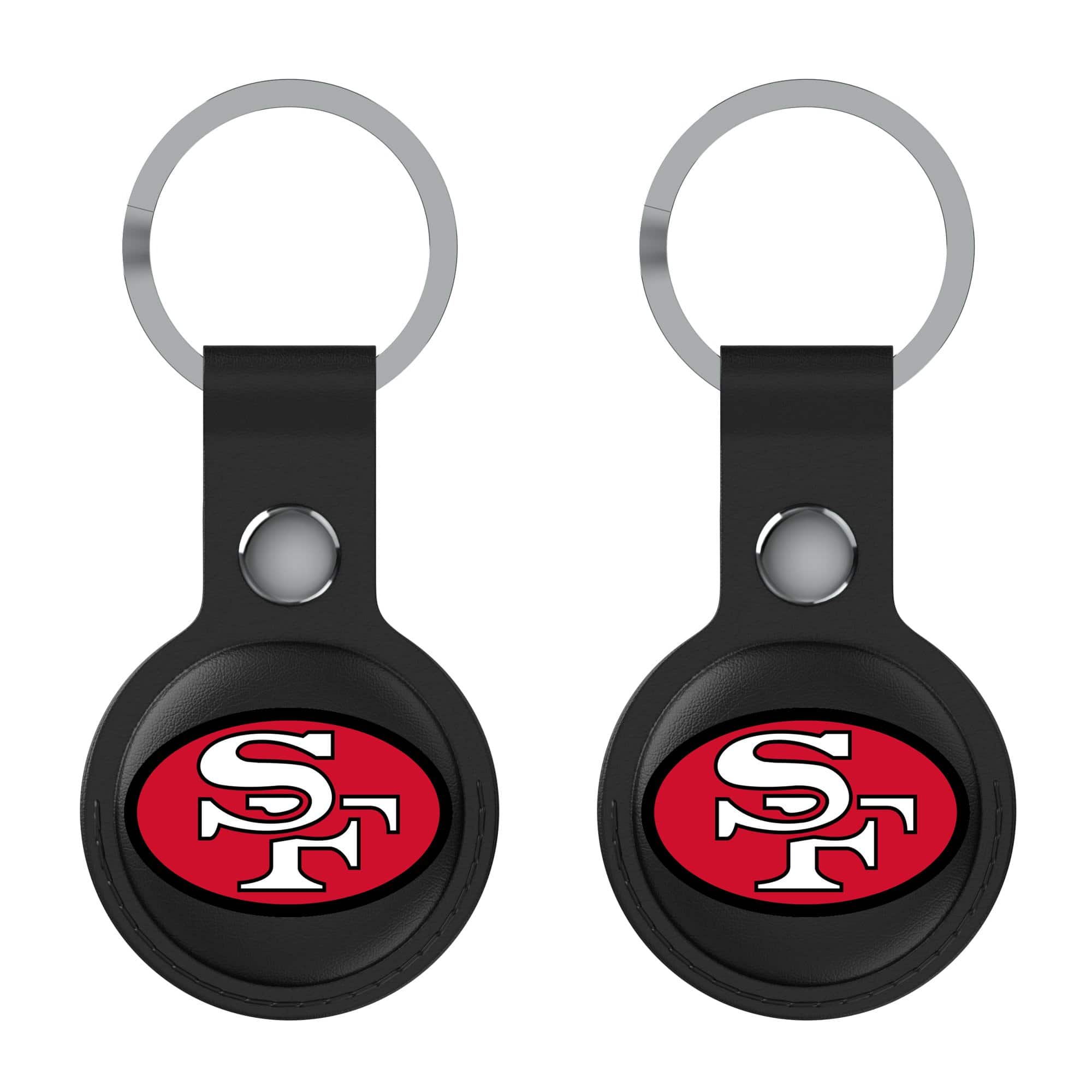 Keyscaper - San Francisco 49ers Leatherette AirTag Holder 2-Pack - No Size - Black