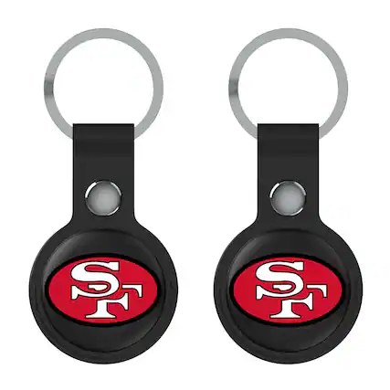 Front. Keyscaper - Black San Francisco 49ers Two-Pack AirTag Holders - No Size - Black.