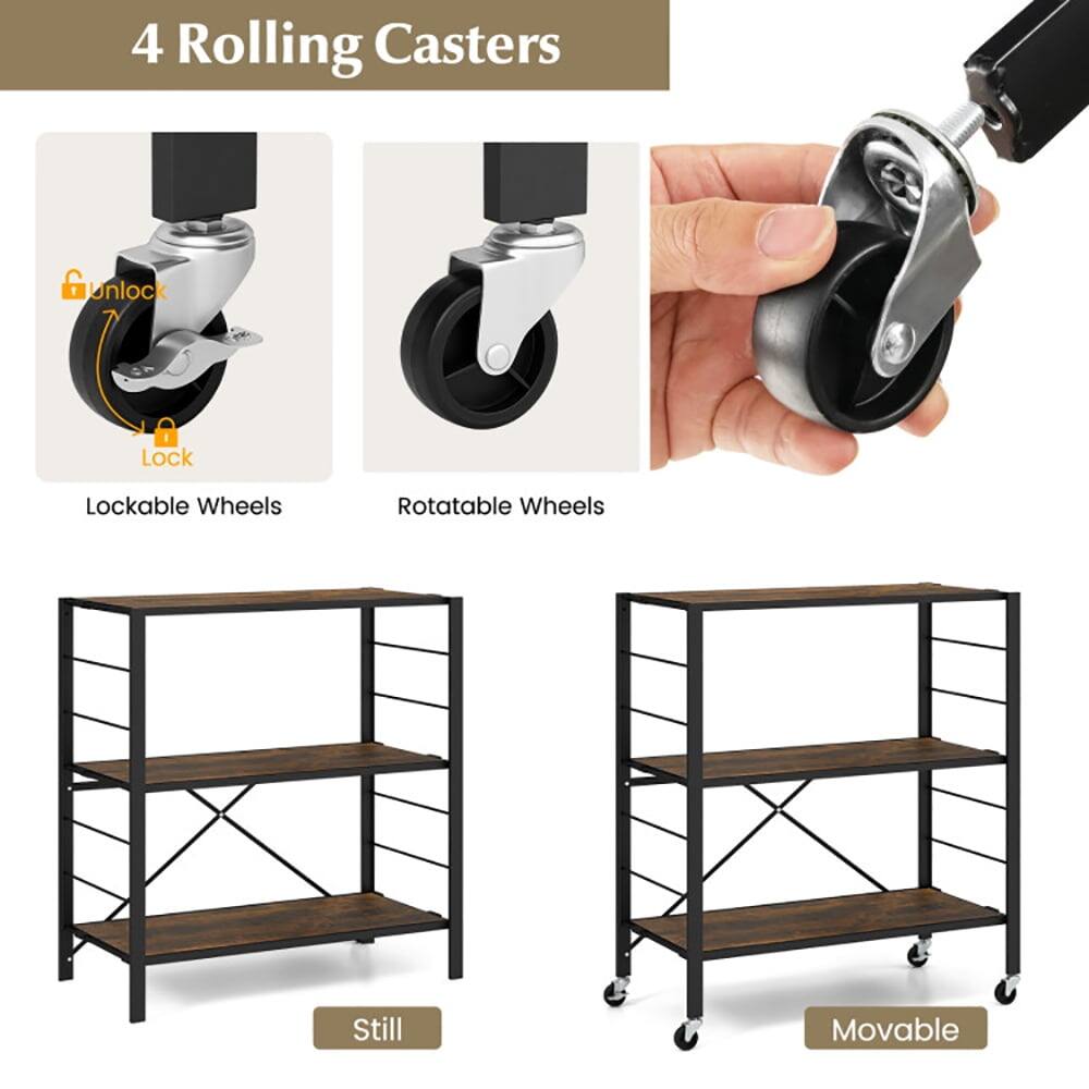 4 Rolling Casters

Unlock

Lock

Lockable Wheels

Rotatable Wheels

Still

Movable