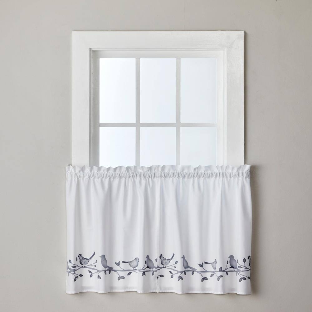 Front. SKL Home - SKL Home By Saturday Knight Ltd Birds On Branch Tier Pair Curtain - 2-Pack - 57" x 36" Multi - Multi.