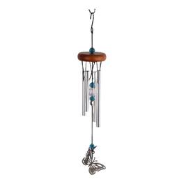 FC Design - 11" Long Butterfly Wood Top Wind Chime Outdoor Patio or Garden Hanging Decoration - Multi-Color