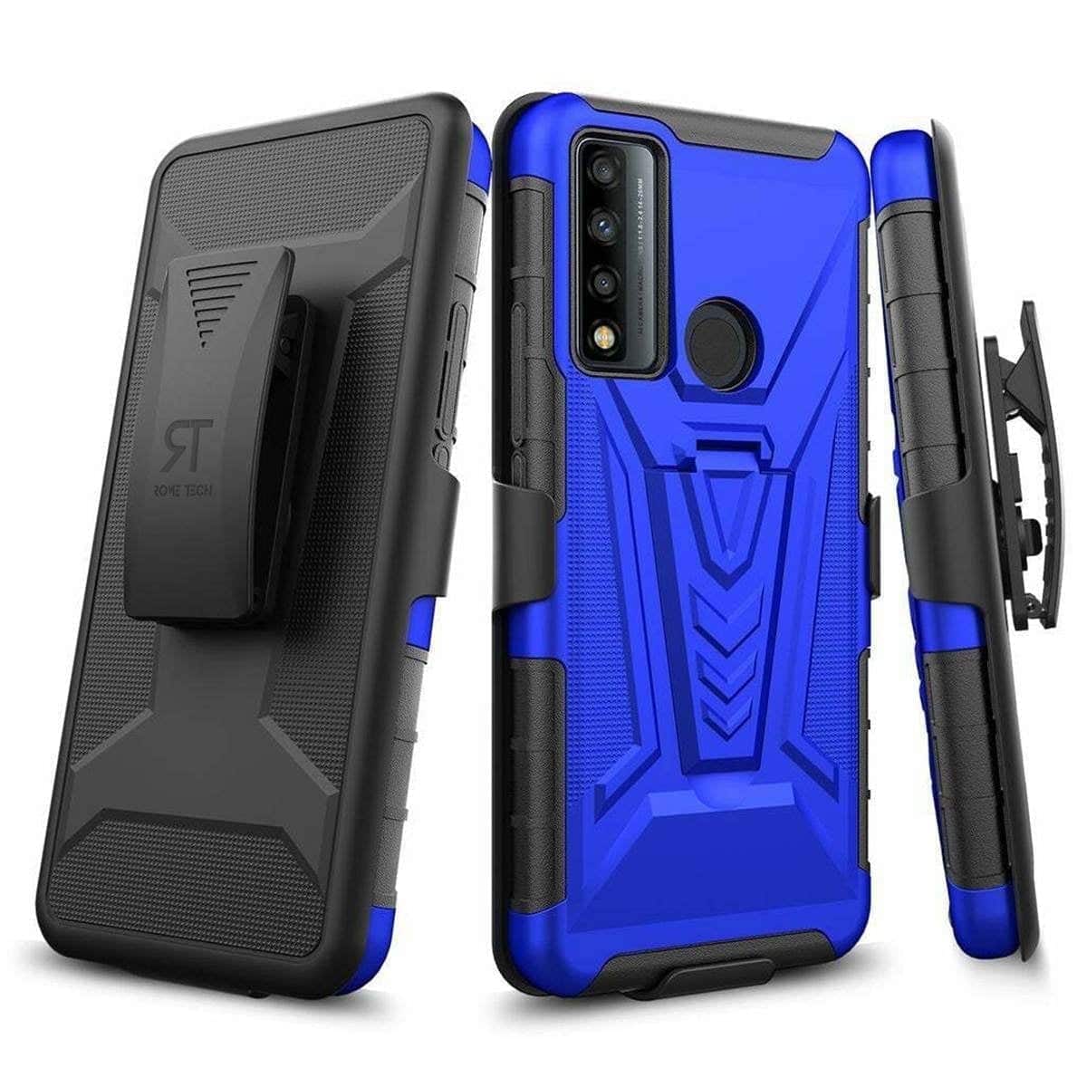 RomeTech - Rome Tech Dual Layer Holster Case for TCL 30 V 5G - Blue
