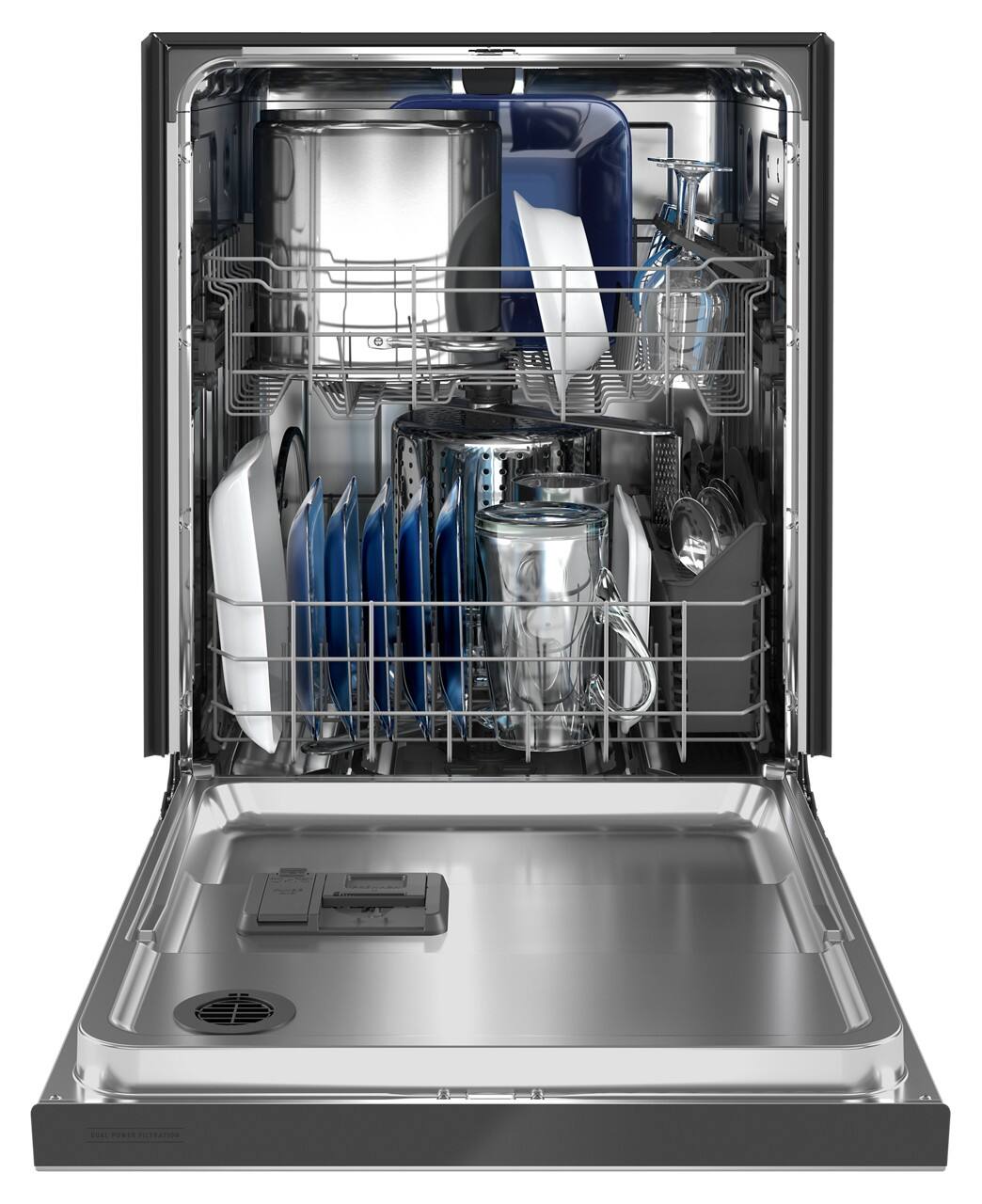 Alt View 2. Maytag - 24" Front Control Built-In Stainless Steel Tub Dishwasher with Dual Power Filtration, PowerBlast Cycle, 50 dBA - Fingerprint Resistant Stainless Steel.