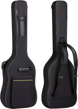 CAHAYA - Bass Guitar Bag Gig Bag 0.3in Padding Padded Backpack Soft Electric Bass Case CY0222 - Black