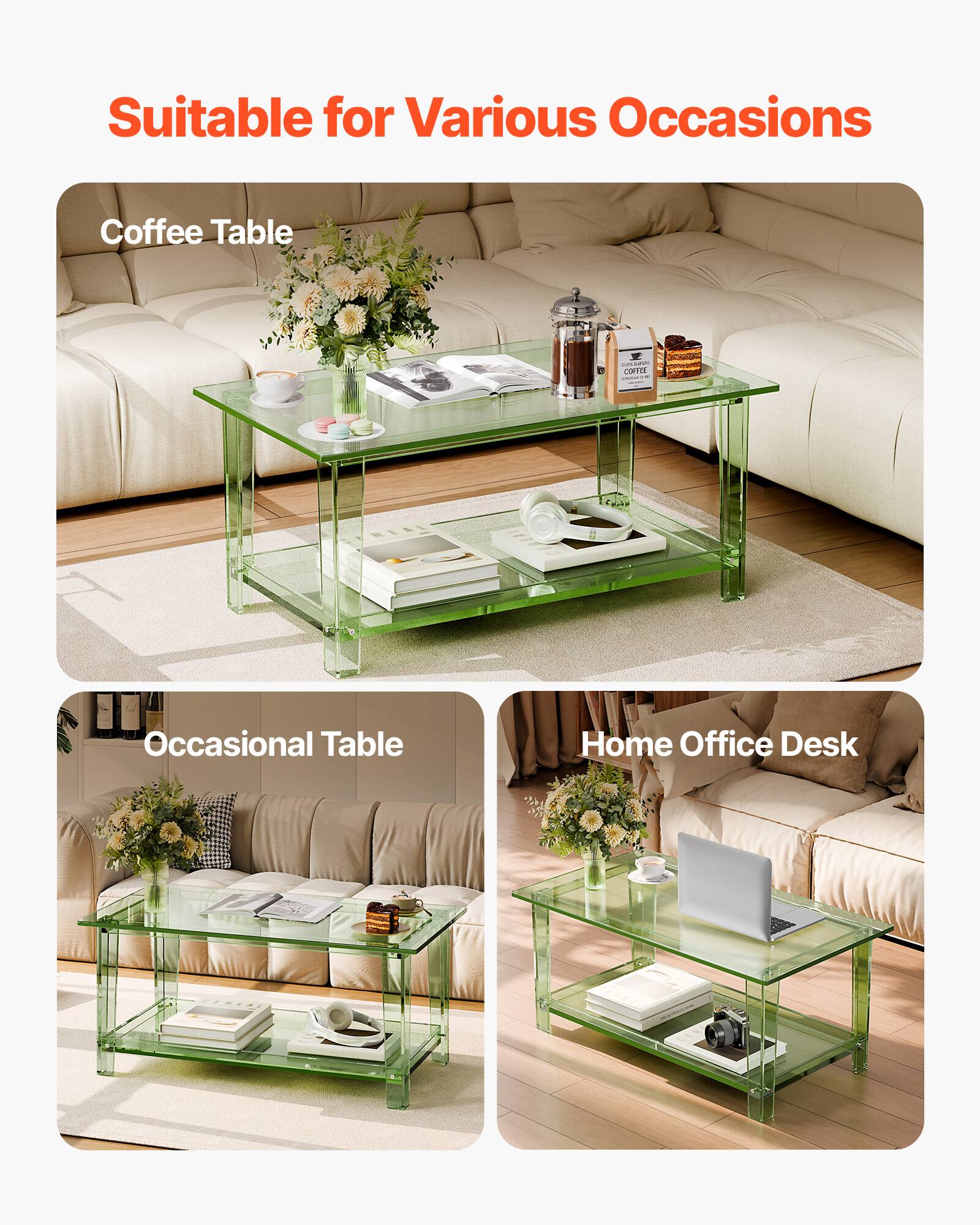 Suitable for Various Occasions

Coffee Table

Occasional Table

Home Office Desk