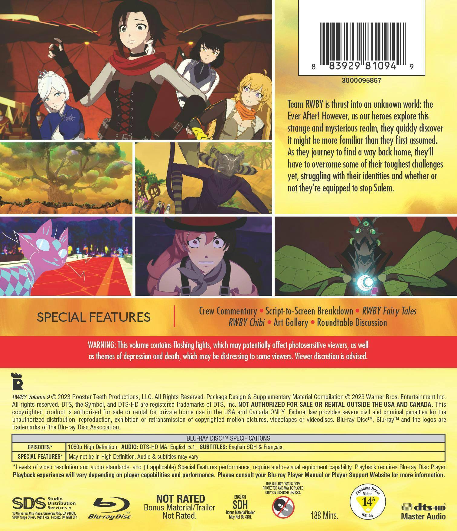 Back. RWBY: Volume 9 [Blu-ray].
