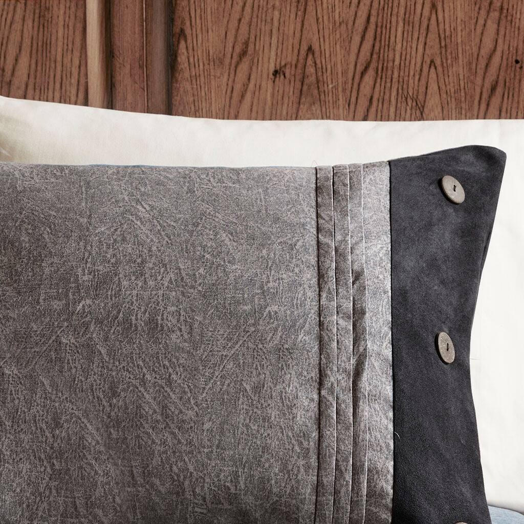 Alt View 2. Gracie Mills - Gracie Mills Maldonado 7-Piece Rustic Faux Suede Comforter Set - Grey.