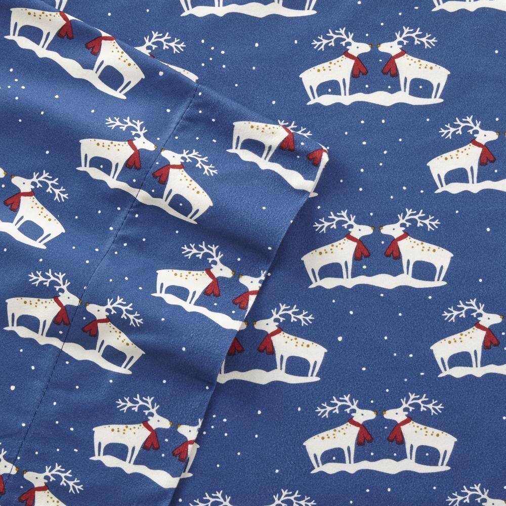 Alt View 2. Shavel Home Products - Micro Flannel Printed Deep-Pocket Sheet Set, Queen, Kiss Me Deer - Kiss me deer.