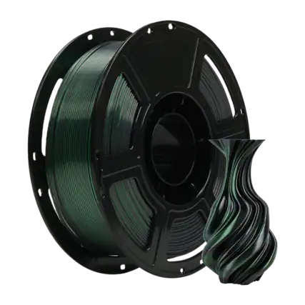 Front. Flashforge - PLA Silk Dual Color 3D Printer Filament-1.75mm-1kg (2.2 lbs) Spool - Dual Color Black+Green.