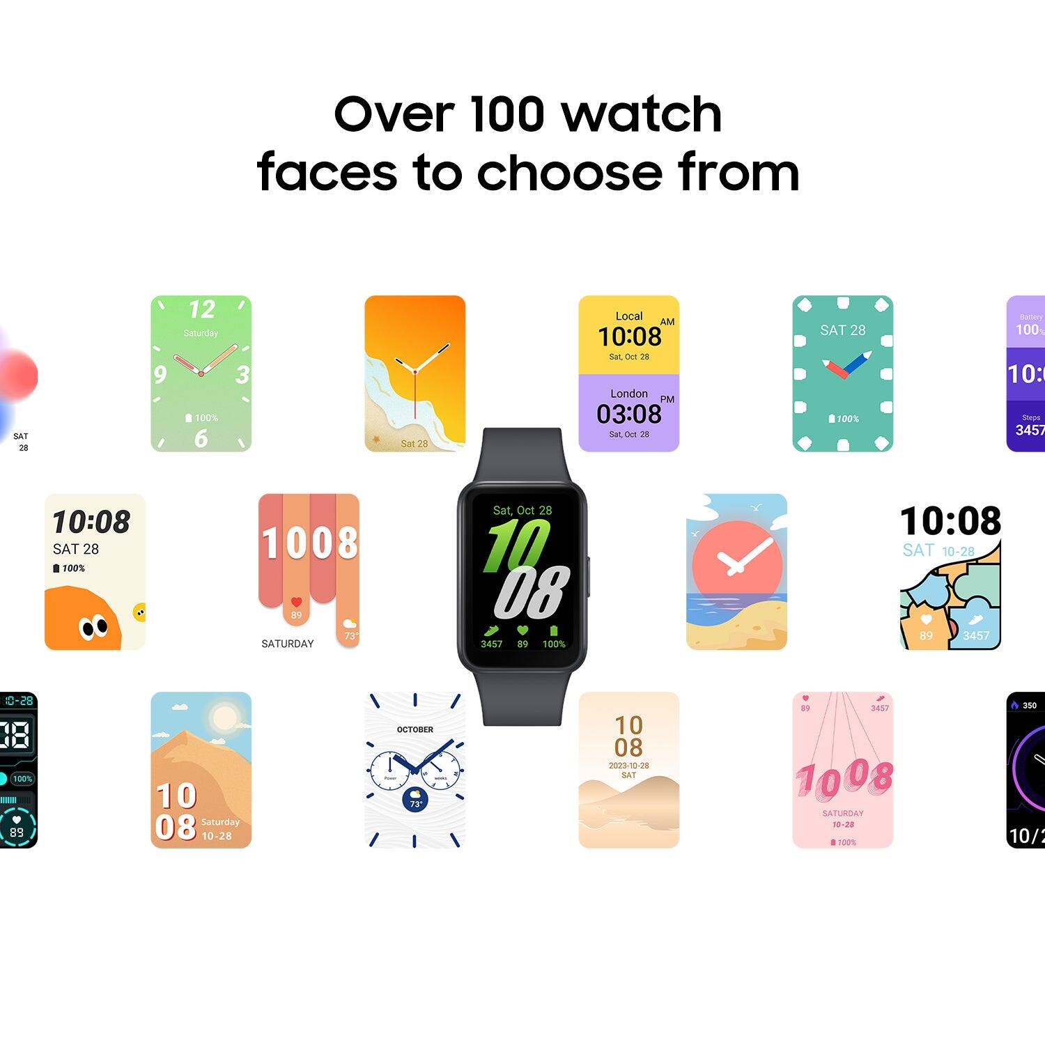 Over 100 watch faces to choose from.