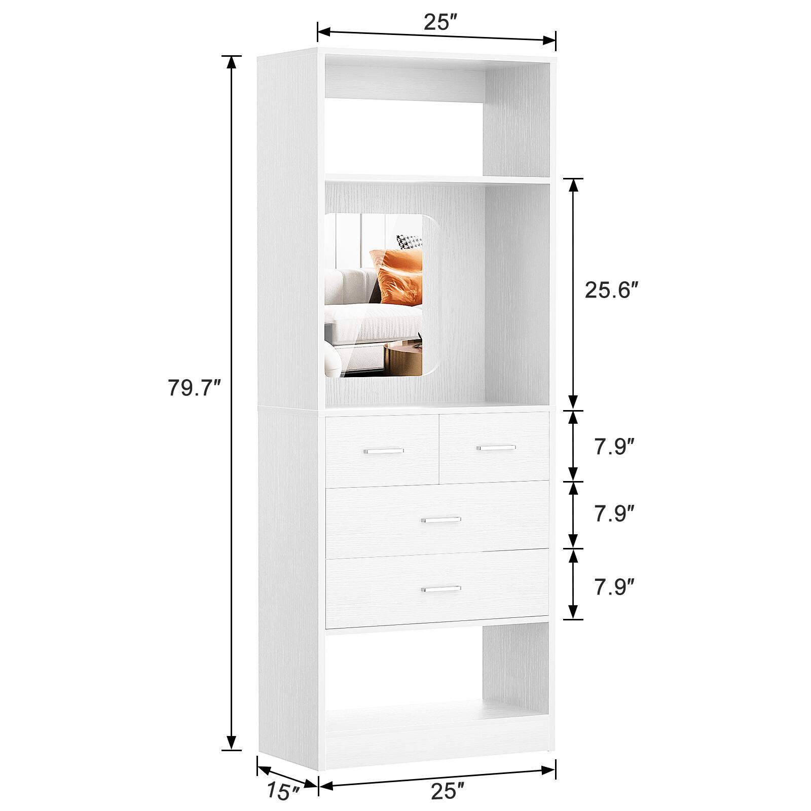 25" 25.6" 79.7" 7.9" 7.9" 7.9" 15" 25"