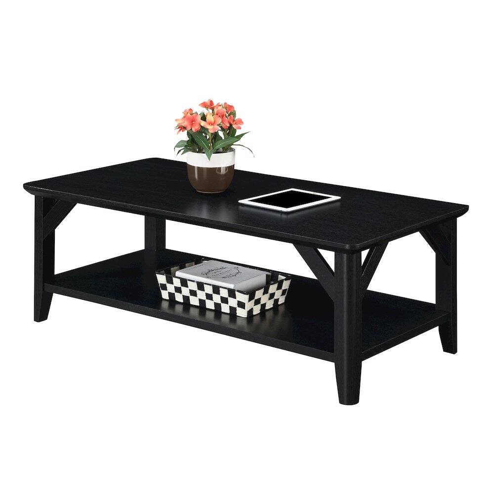 Angle. Convenience Concepts - Winston Coffee Table with Shelf - Black.