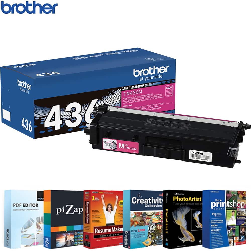 Brother - TN436M Super High-yield Toner Cartridge with Tech Smart USA Printer Softwares
