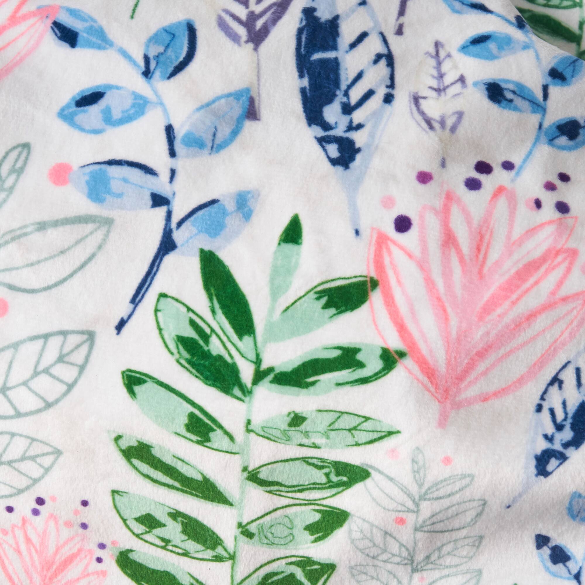 Back. GOODSILO - Leaf Print Rounded Bean Bag Chair with Removable Cover - Comfortable Foam Filled Seating for Living Room or Bedroom - White Tossed Botanical.