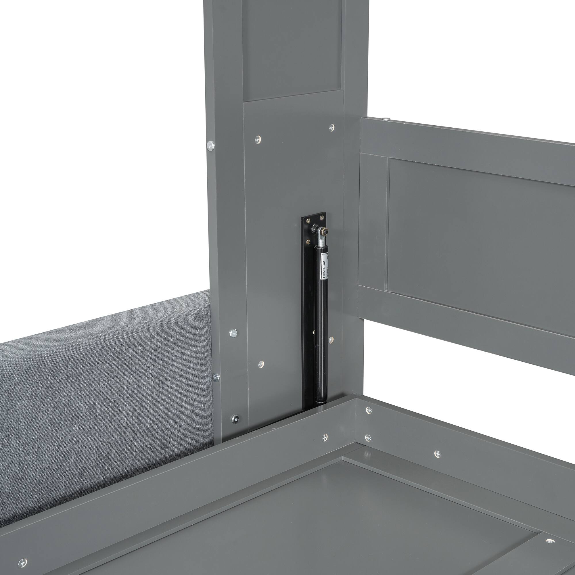 Alt View 9. Tiramisubest - Full Size Gray Murphy Bed Wall Bed, MDF+LVL, 83"L x 66"W x 84"H, 196 lbs, Space-Saving - Gray.