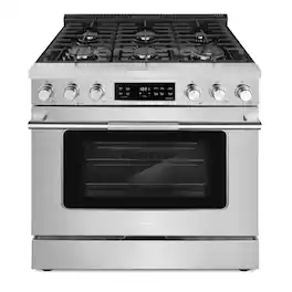 COSMO - COS-RGS366SS 36 in. Stellar Collection 5.8 cu. ft. Gas Range, 6 Burners, Convection Oven, Cast Iron Grates - Stainless Steel