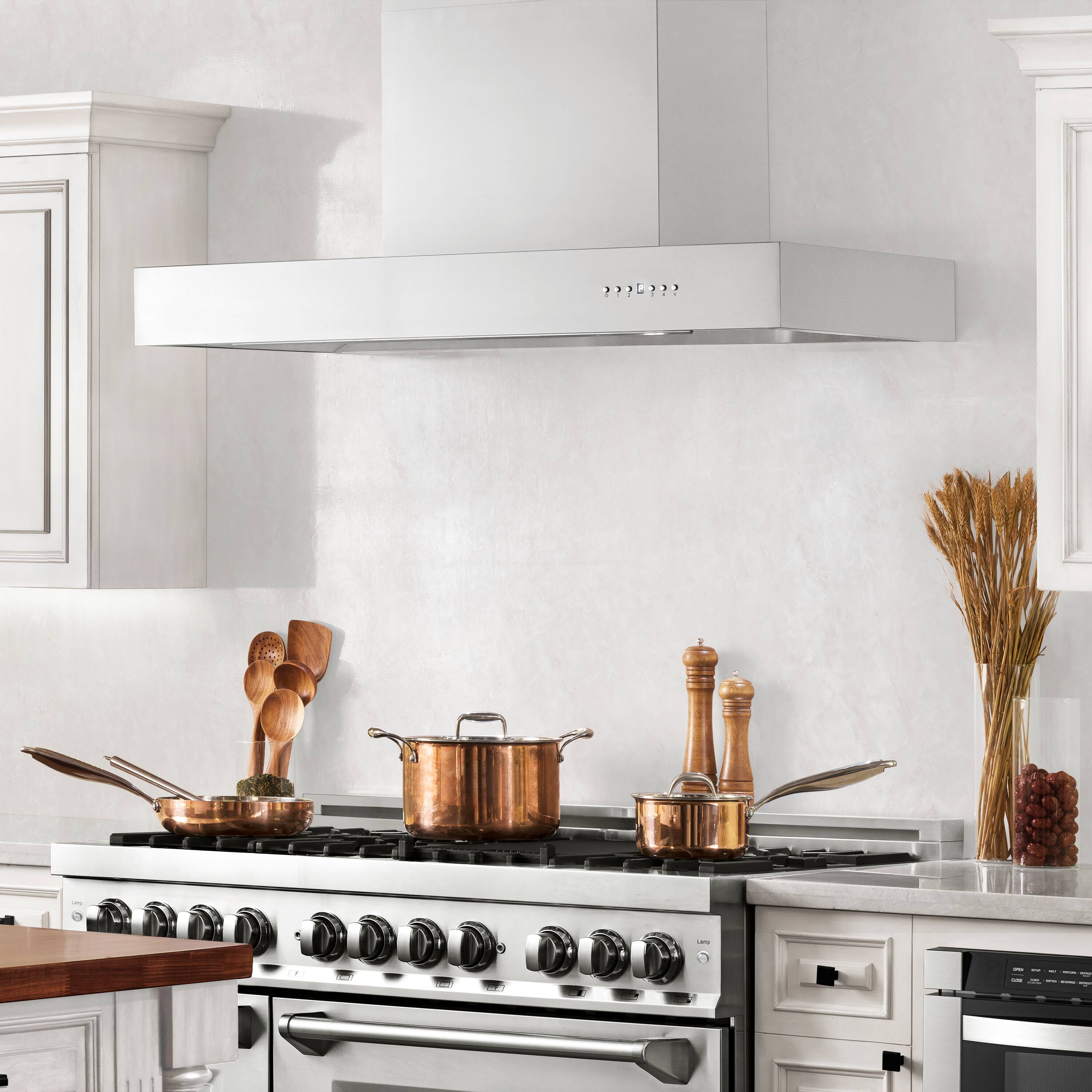Alt View 4. ZLINE - ZLINE 36 in. Ducted Professional Wall Mount Range Hood in Stainless Steel (KECOM-36) - Stainless steel.