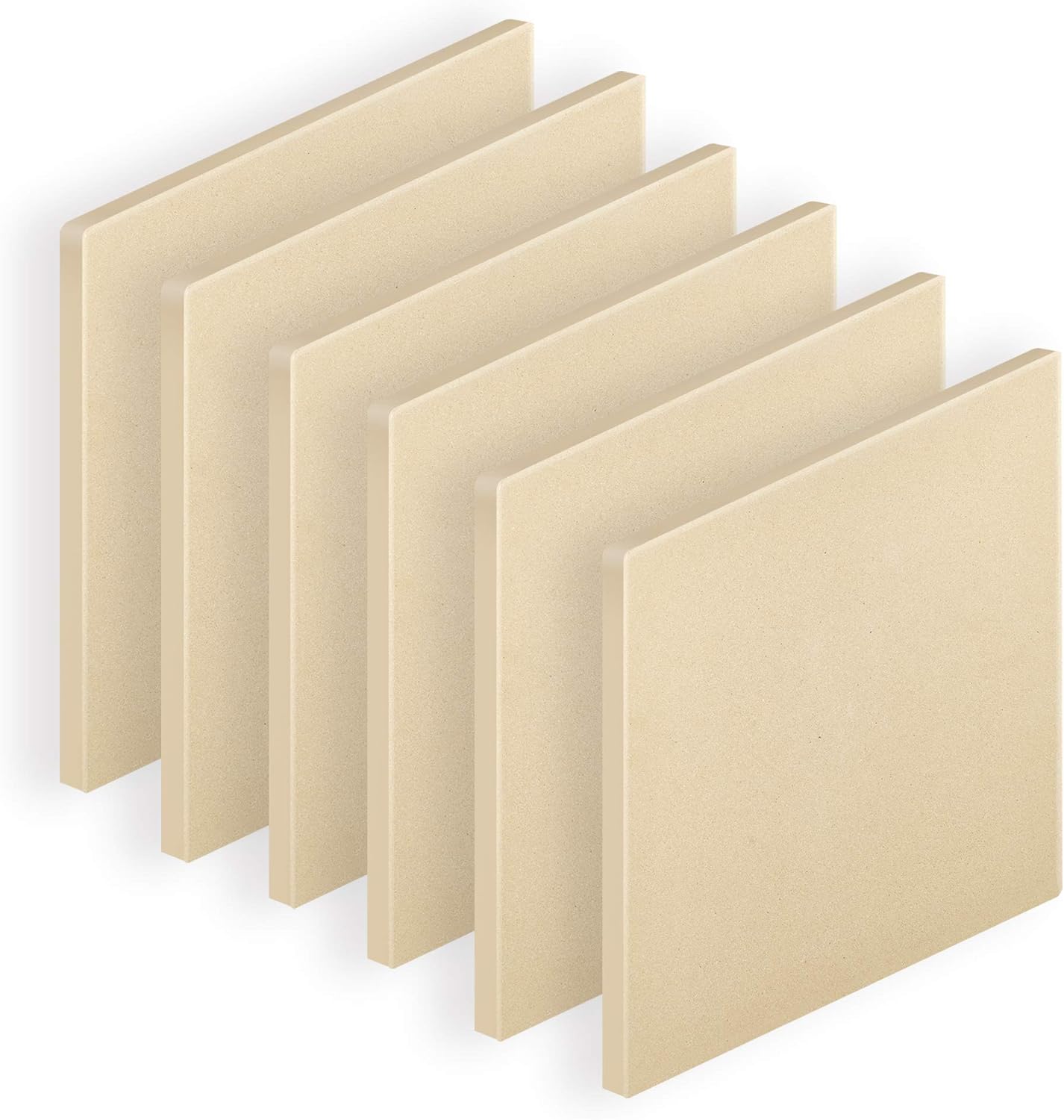 Angle. Cook N Home - Cook N Home 02676 True Cordierite Pizza Grilling Baking Stone 7.5 x 7.5 x 0.4 inch, square, 6 pcs/set.