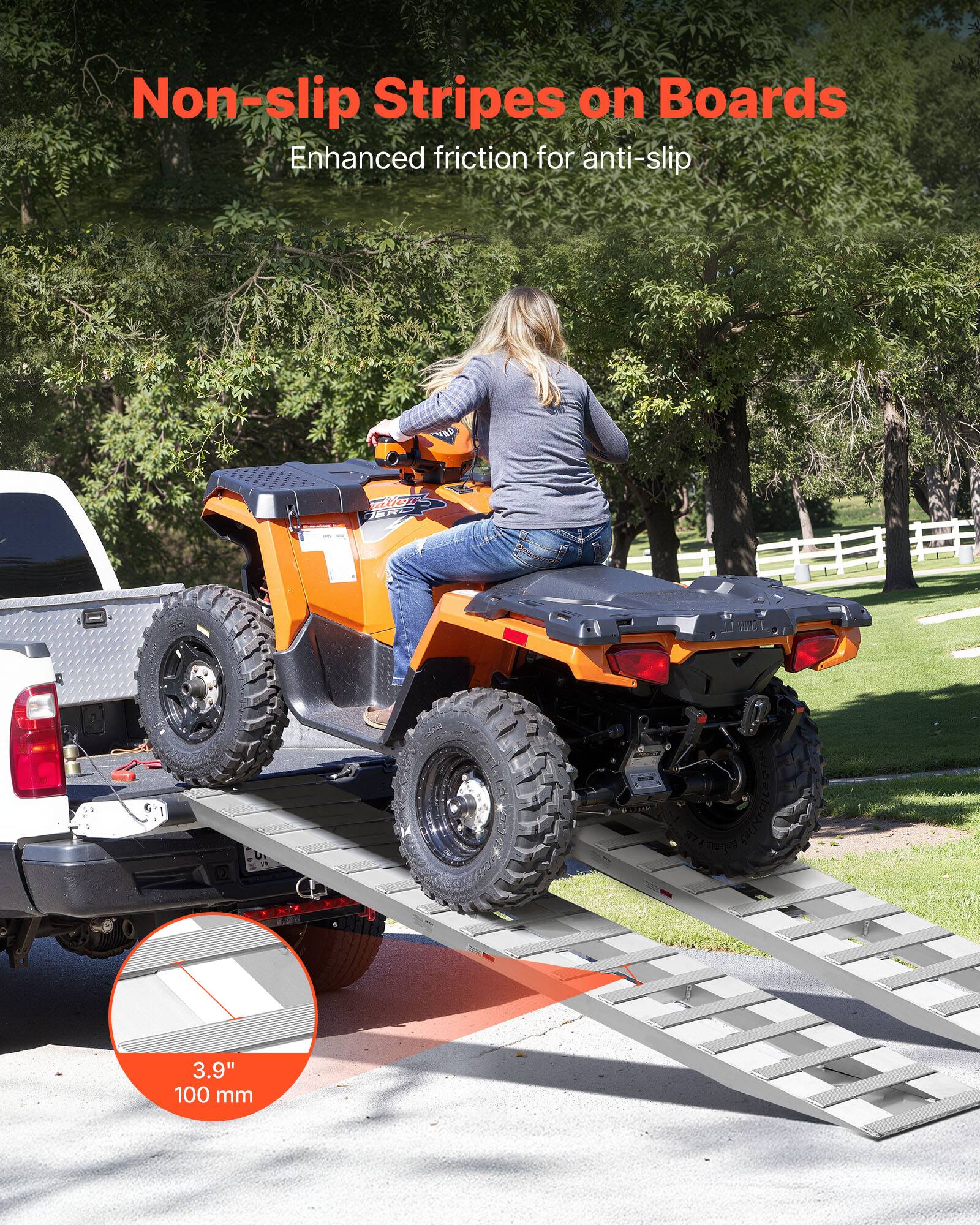 Non-slip Stripes on Boards  
Enhanced friction for anti-slip  

3.9" 100 mm