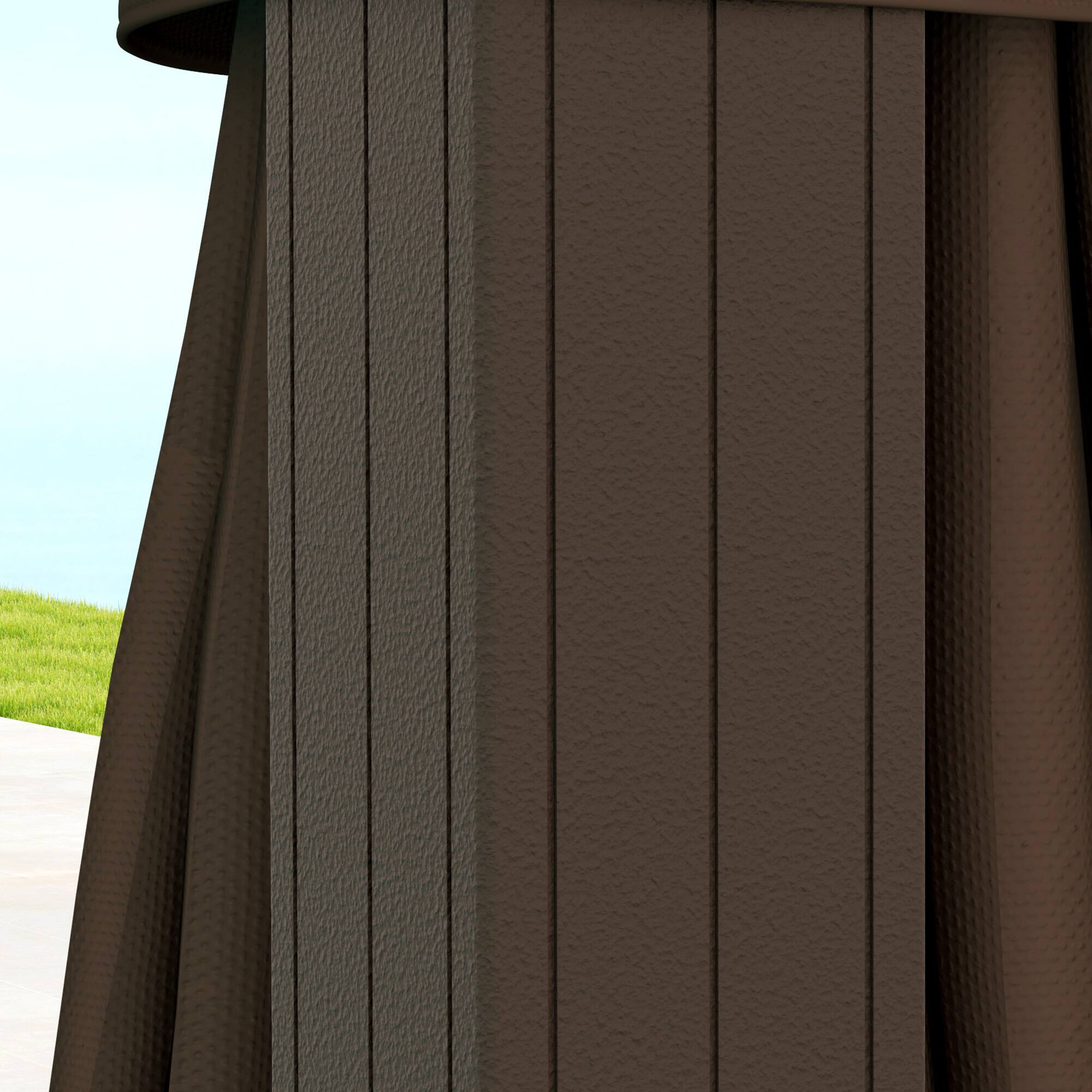 Alt View 8. Outsunny - 10' x 10' Hardtop Gazebo Canopy with Galvanized Steel Roof, Aluminum Frame, Permanent Pavilion Outdoor Gazebo with Hook - Brown.