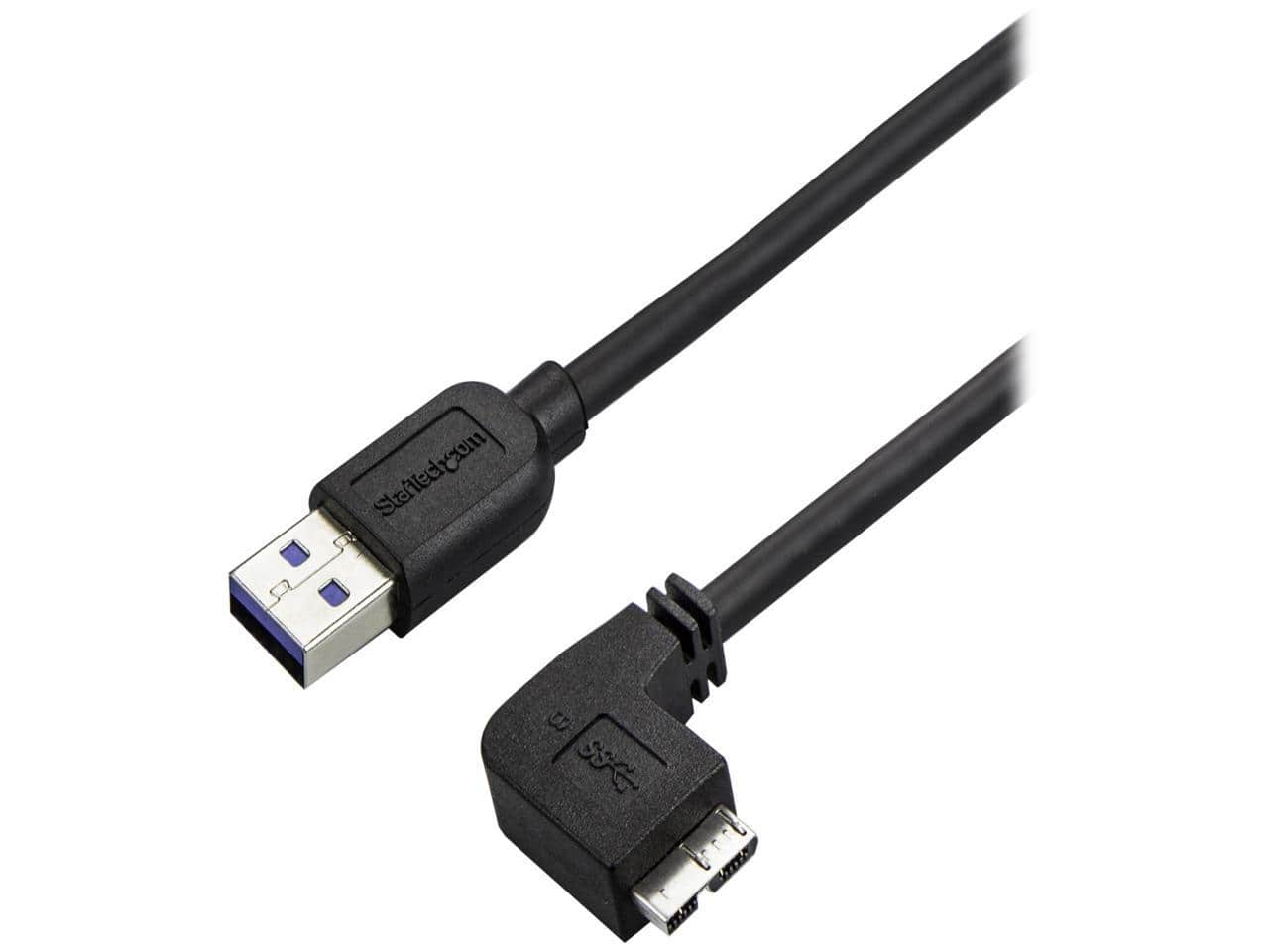 StarTech.com - 0.5m 20in Slim Micro USB 3.0 Cable - M/M - USB 3.0 A to Right-Angle Micro USB - USB 3.1 Gen 1 (5 Gbps)