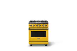 Viking - 30 in. Wide 4 Burner Pro 5 Series 4.7 Cu. Ft. Freestanding Sealed Dual Fuel Convection Range - Daffodil - Daffodil