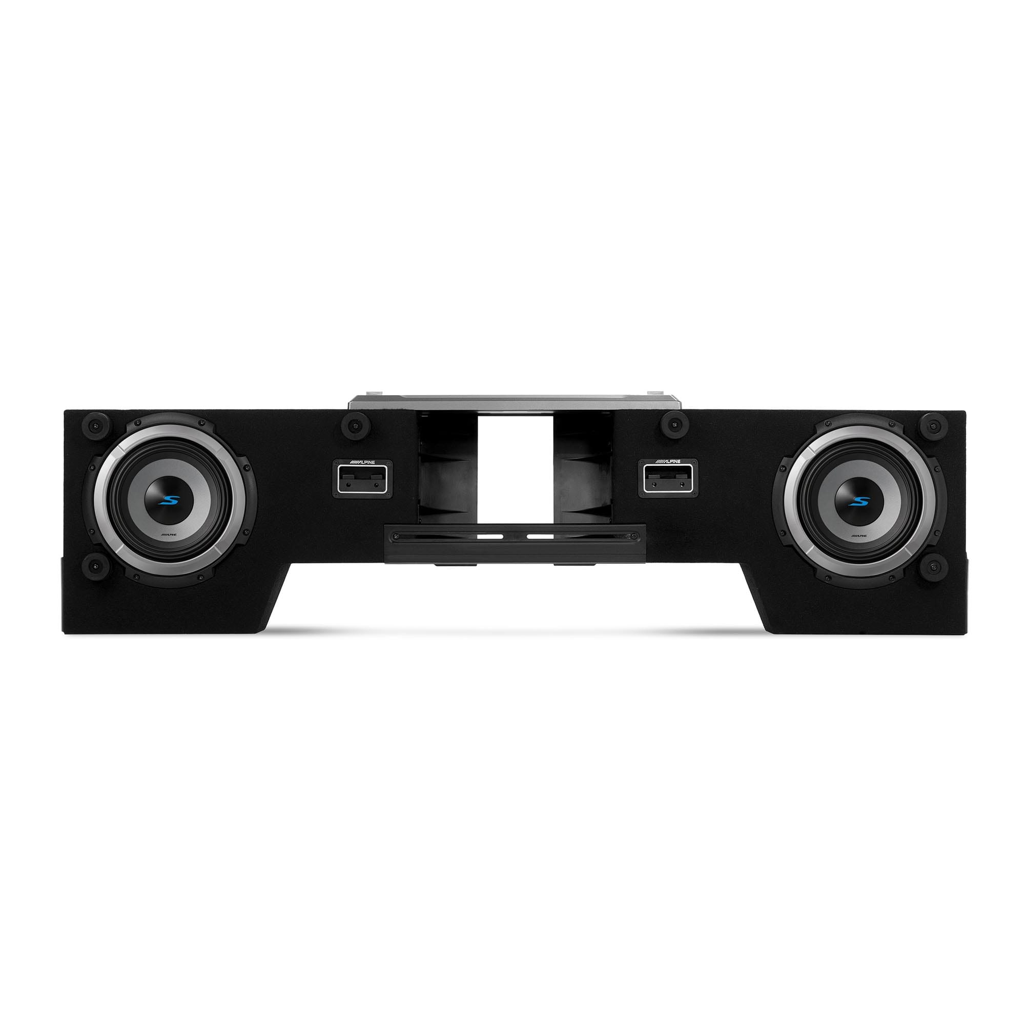 S2-DB8V-TRK Dual 8” Alpine Halo S-Series Preloaded Truck Subwoofer Enclosure with ProLink™ - Black/Gray