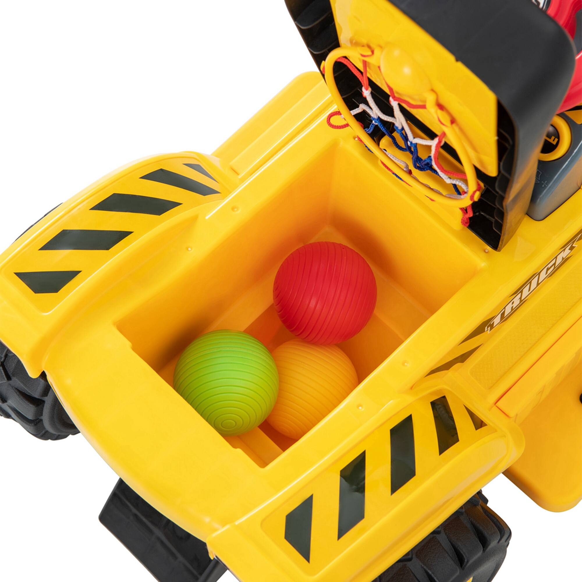 Alt View 9. Costway - Costway 6V Electric Kids Ride On Excavator Pretend Play Toy Tractor w/ Basketball Hoop For Kids Aged Over 3 Years - Yellow,Black.