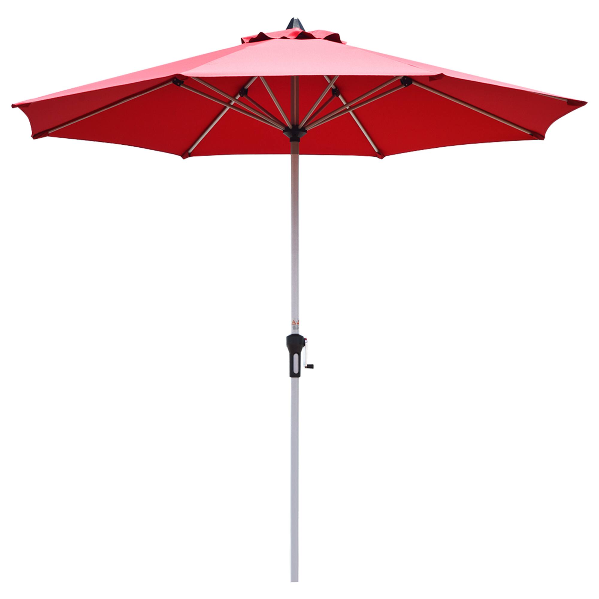 Alt View 5. Gymax - Gymax 9Ft Patio Outdoor Umbrella Market Table Umbrella w/ Crank 8 Ribs Burgundy - Burgundy.