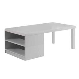 Manhattan Lane - Wood and Metal Frame Coffee Table with Open Shelves - White and Chrome