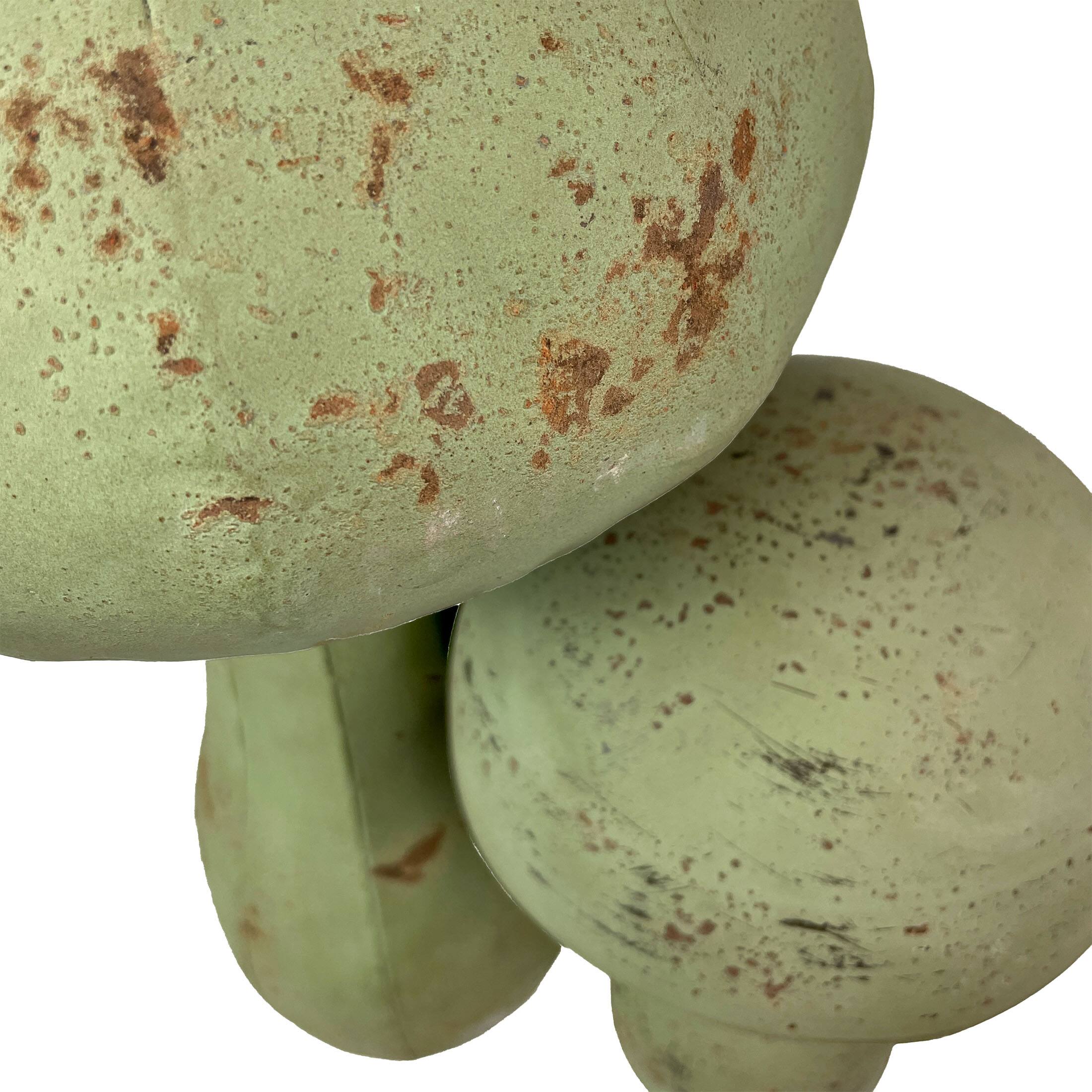 Alt View 5. Zeckos - Set of 2 Green Metal Mushrooms, Indoor Outdoor Rustic Garden Decor, 9” & 16” - Dark Green.