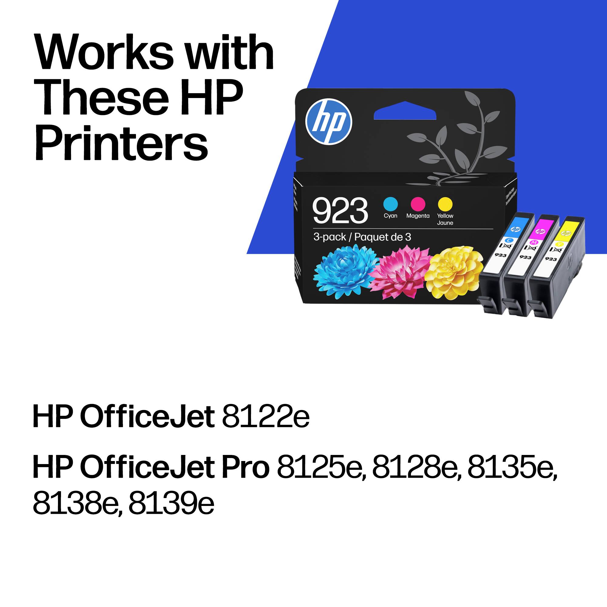 Works with These HP Printers

HP OfficeJet 8122e  
HP OfficeJet Pro 8125e, 8128e, 8135e, 8138e, 8139e