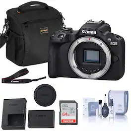Bundle - Canon - EOS R50 Mirrorless Camera | 24.2MP APS-C, 4K 30p Video, Dual Pixel AF II, 15fps Burst, Vari-Angle Screen, Compact