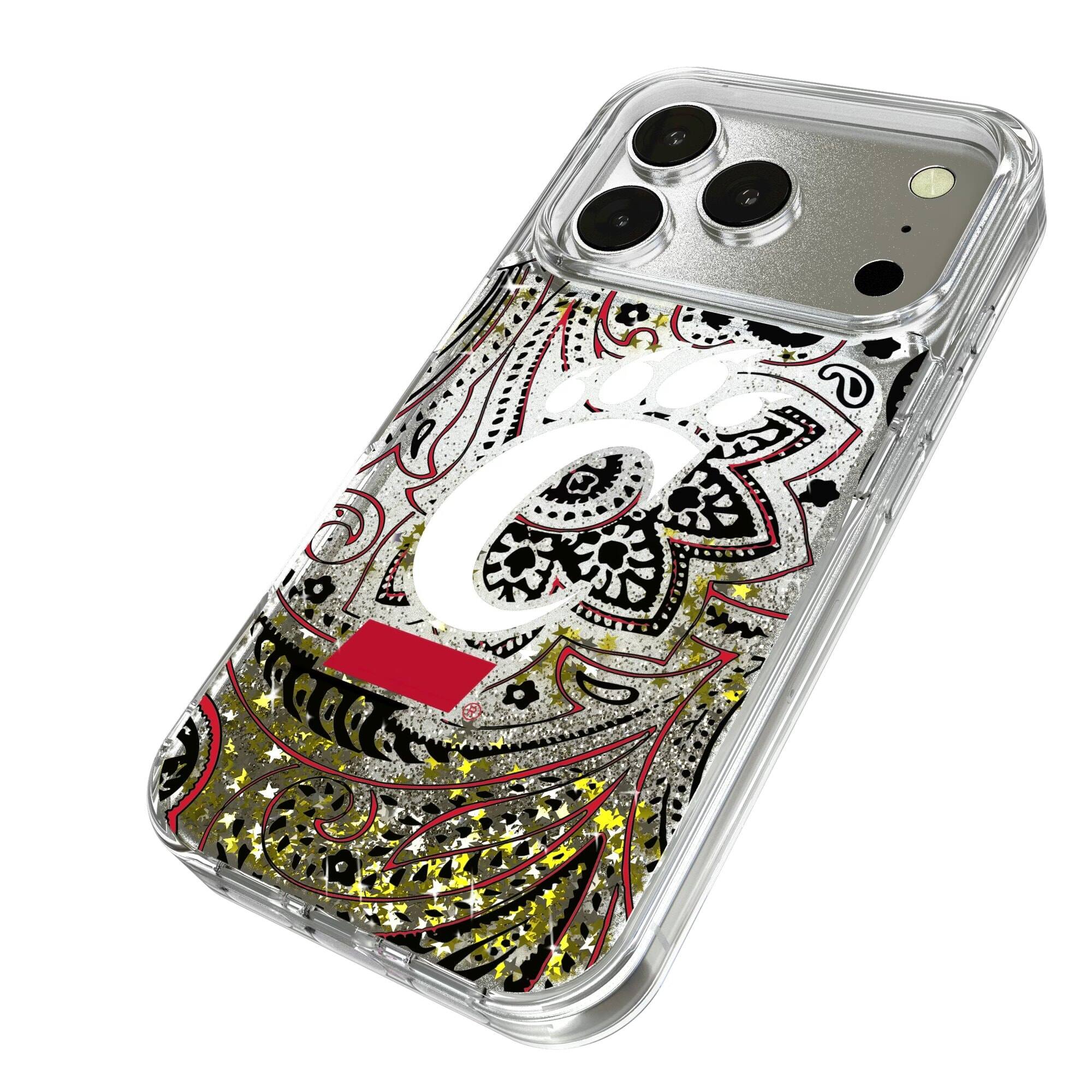 Alt View 1. Keyscaper - Cincinnati Bearcats iPhone Glitter Paisley Design Case - 16 Pro - Multicolor.